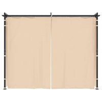 Gazebo con Tende 3x3 m Crema in Acciaio 48050