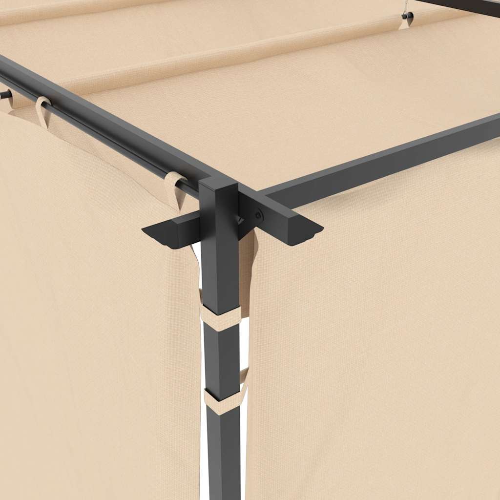 Gazebo con Tende 3x3 m Crema in Acciaio 48050