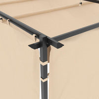 Gazebo con Tende 3x3 m Crema in Acciaio 48050