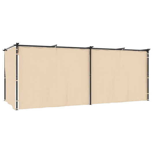 Gazebo con Tende 3x6 cm Crema in Acciaio 48054