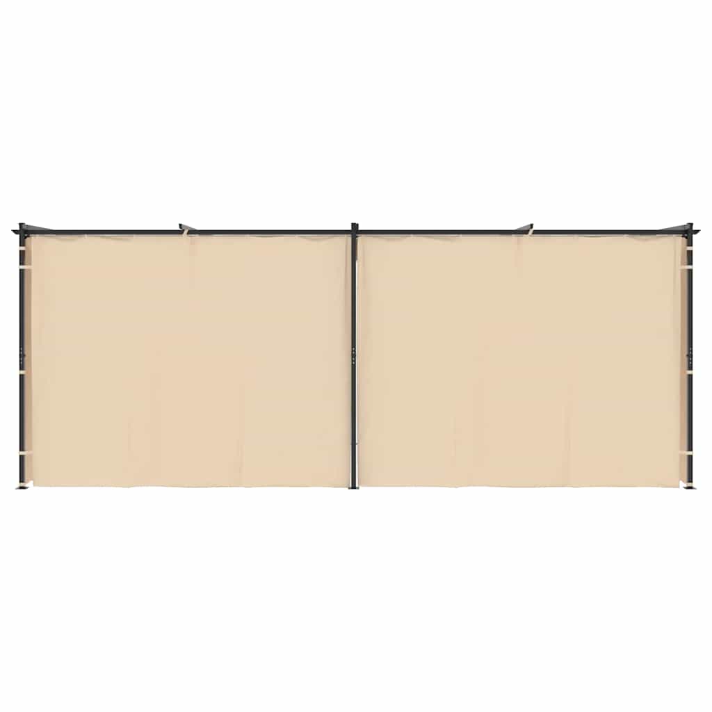 Gazebo con Tende 3x6 cm Crema in Acciaio 48054