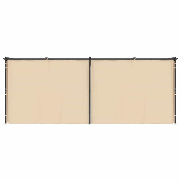 Gazebo con Tende 3x6 cm Crema in Acciaio 48054