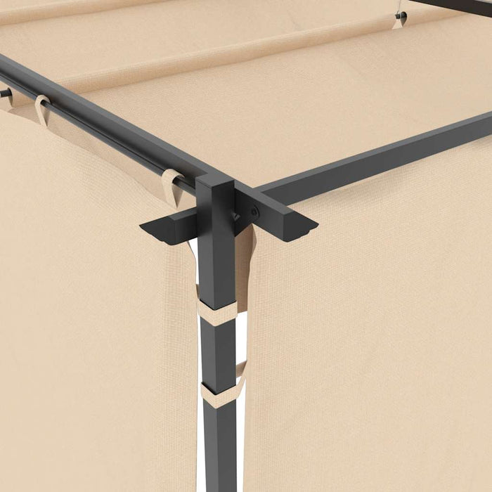 Gazebo con Tende 3x6 cm Crema in Acciaio 48054