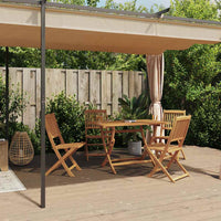 Gazebo con Tende 3x6 cm Crema in Acciaio 48054