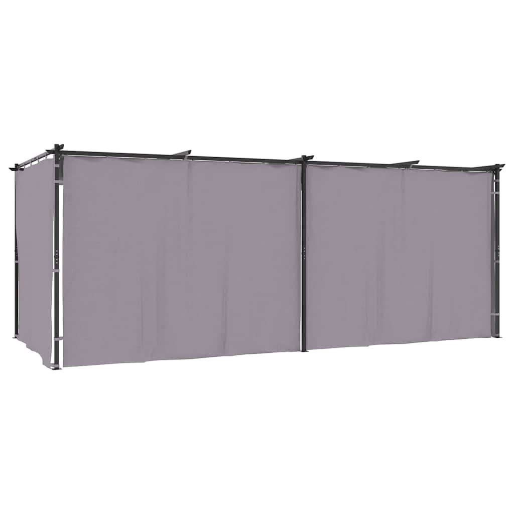 Gazebo con Tende 3x6 cm Antracite in Acciaio 48055