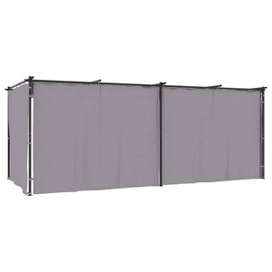 Gazebo con Tende 3x6 cm Antracite in Acciaio 48055