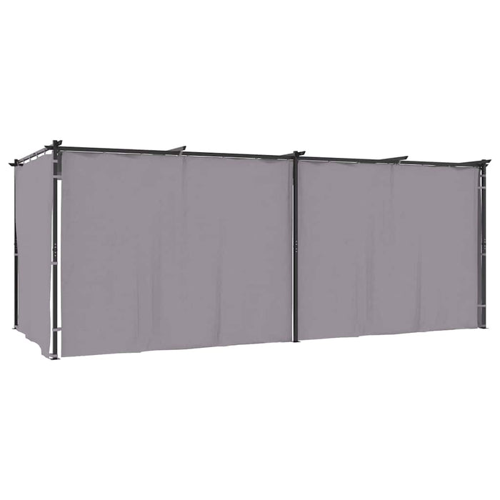 Gazebo con Tende 3x6 cm Antracite in Acciaio 48055