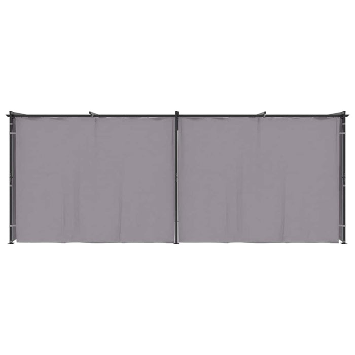 Gazebo con Tende 3x6 cm Antracite in Acciaio