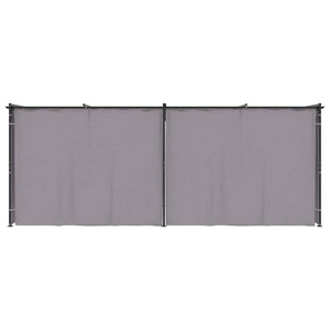 Gazebo con Tende 3x6 cm Antracite in Acciaio 48055