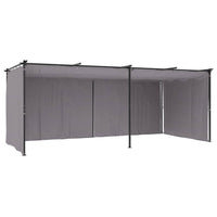 Gazebo con Tende 3x6 cm Antracite in Acciaio 48055