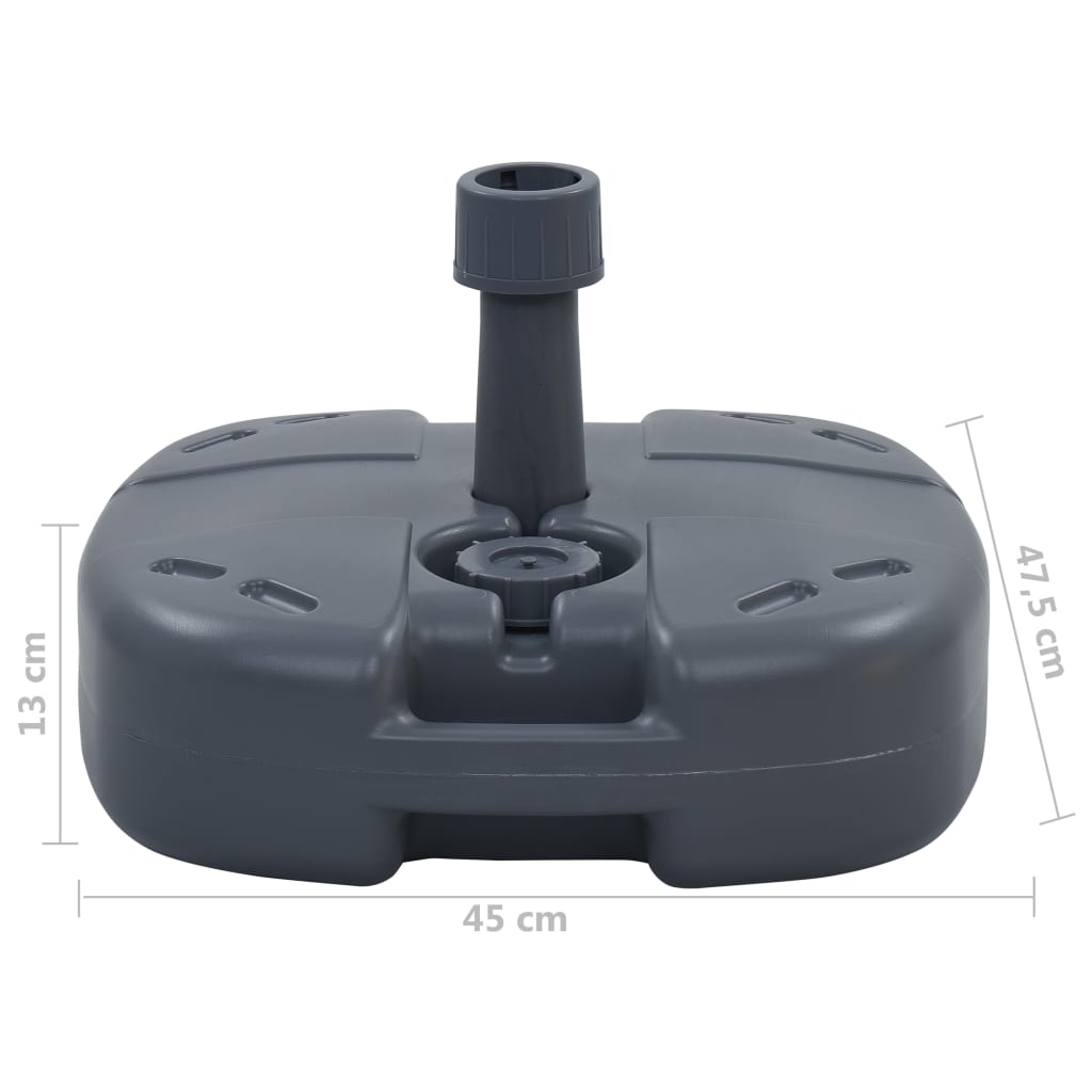 Base Ombrellone Portatile Grigia Riempibile con Sabbia/Acqua 47684