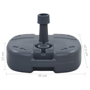 Base Ombrellone Portatile Grigia Riempibile con Sabbia/Acqua 47684