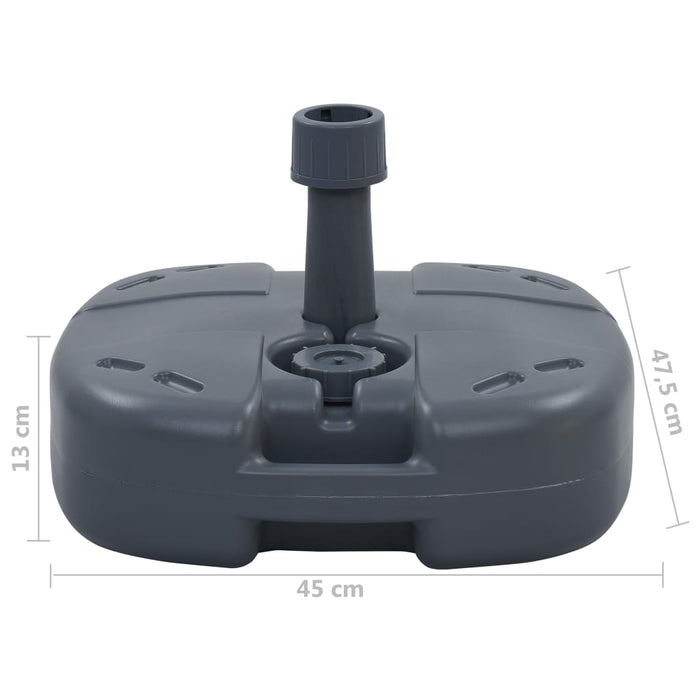 Base Ombrellone Portatile Grigia Riempibile con Sabbia/Acqua 47684