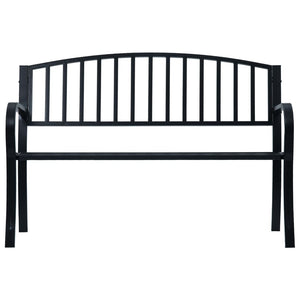 Panchina da Giardino 125 cm Nera in Acciaio 47941