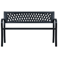 Panchina da Giardino 125 cm Nera in Acciaio 47943