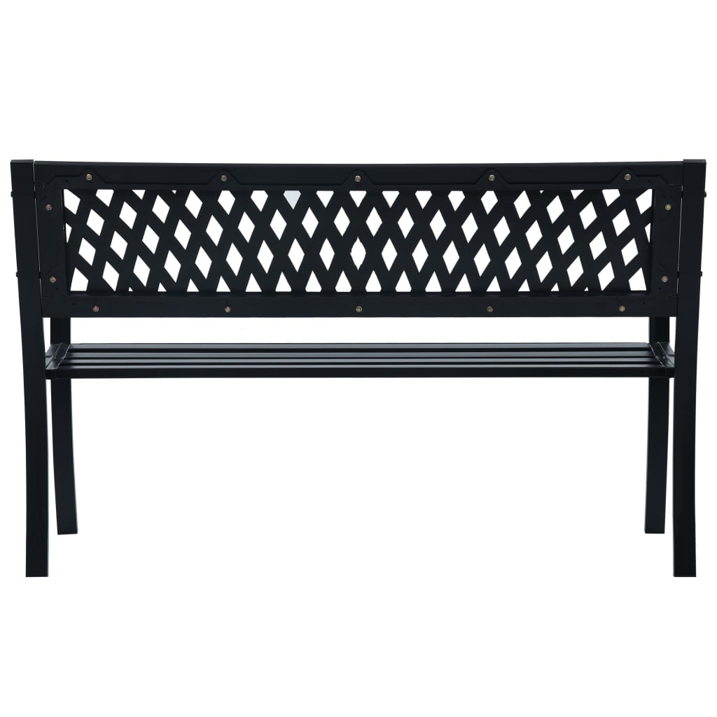 Panchina da Giardino 125 cm Nera in Acciaio 47943