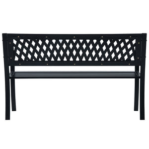 Panchina da Giardino 125 cm Nera in Acciaio 47943