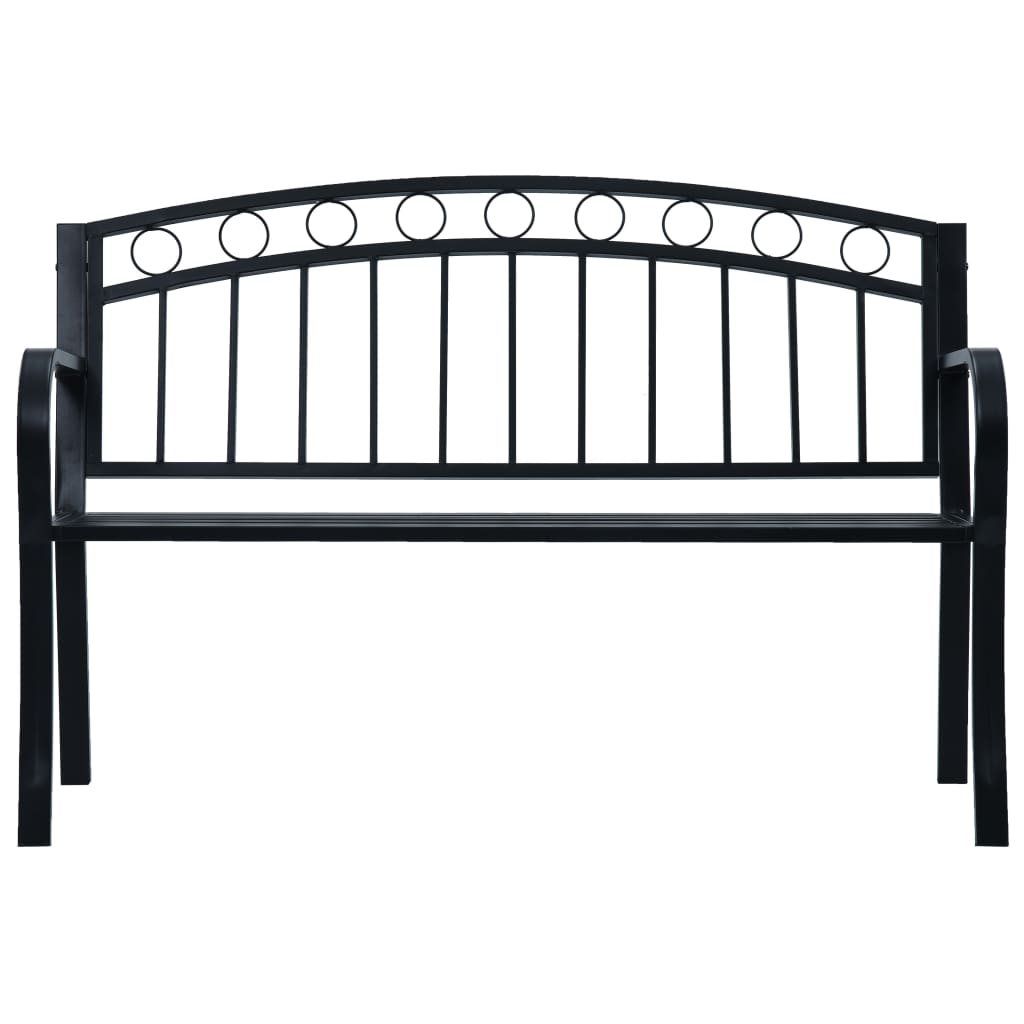Panchina da Giardino 125 cm Nera in Acciaio  cod mxl 39884