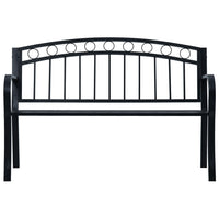 Panchina da Giardino 125 cm Nera in Acciaio  cod mxl 39884