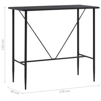 Tavolo da Bar Nero 120x60x110 cm in MDF 281546