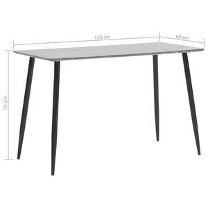 Tavolo da Pranzo Grigio 120x60x75 cm in MDF 281570
