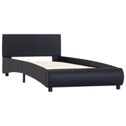 Giroletto con LED senza Materasso-Struttura Letto Nero in Similpelle 90x200 cm 910206