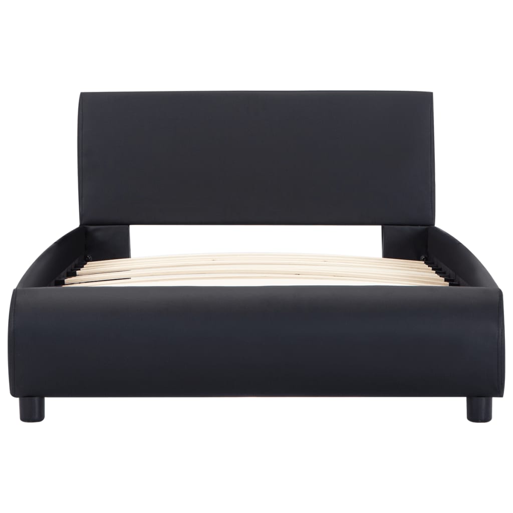 Giroletto con LED senza Materasso Nero in Similpelle 90x200 cm