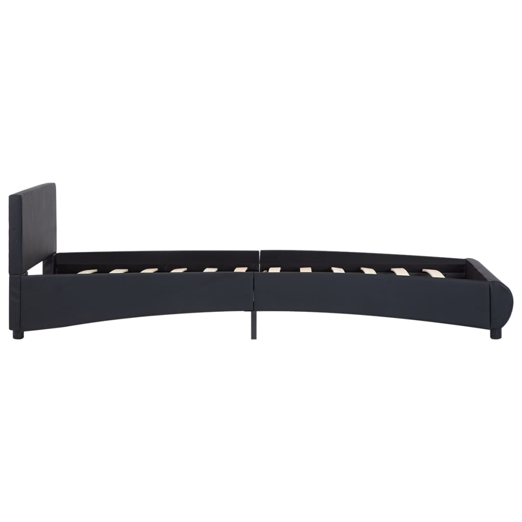 Giroletto con LED senza Materasso-Struttura Letto Nero in Similpelle 90x200 cm 910206