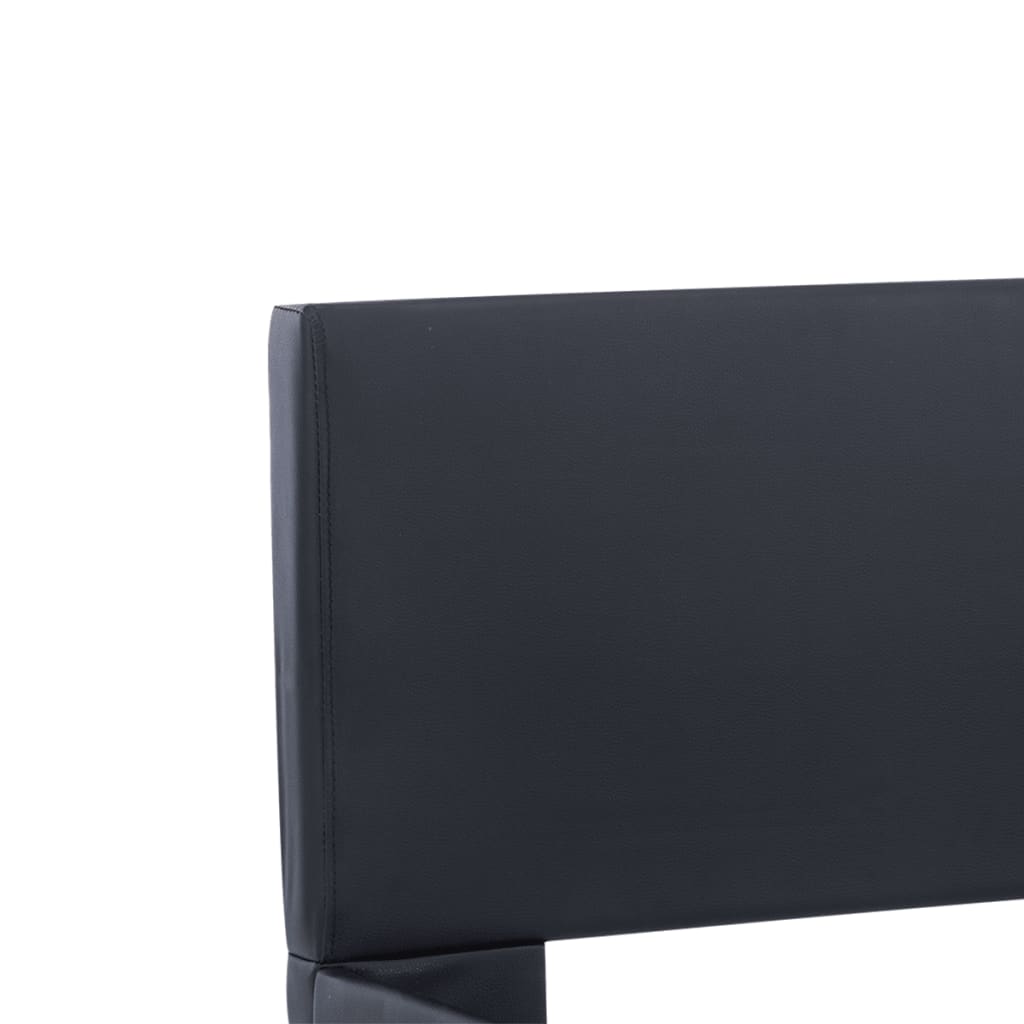 Giroletto con LED senza Materasso-Struttura Letto Nero in Similpelle 90x200 cm 910206