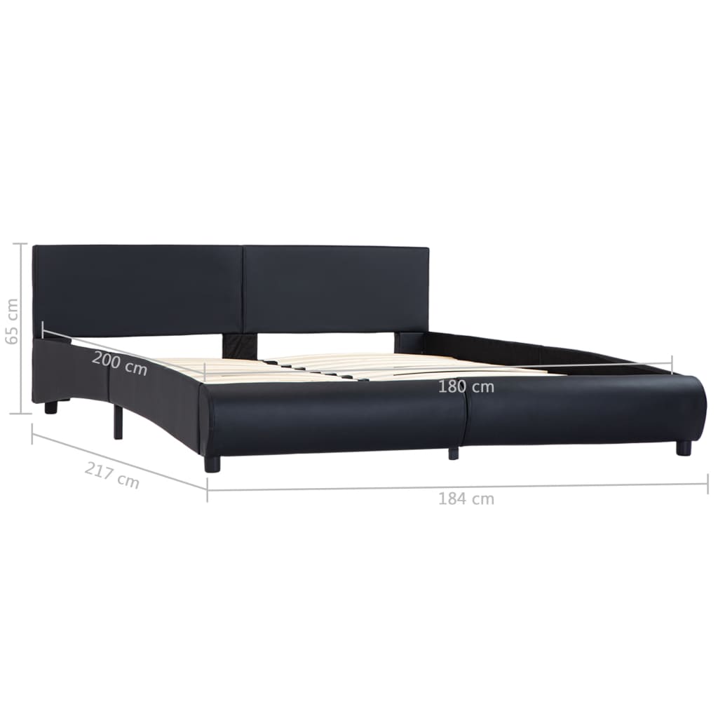 Giroletto con LED Nero in Similpelle 180x200 cm