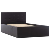 Giroletto con Contenitore-Struttura Letto con contenitore Idraulico Nero Similpelle 90x200cm