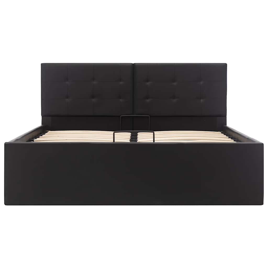 Giroletto con Contenitore Idraulico Nero Similpelle 120x200cm