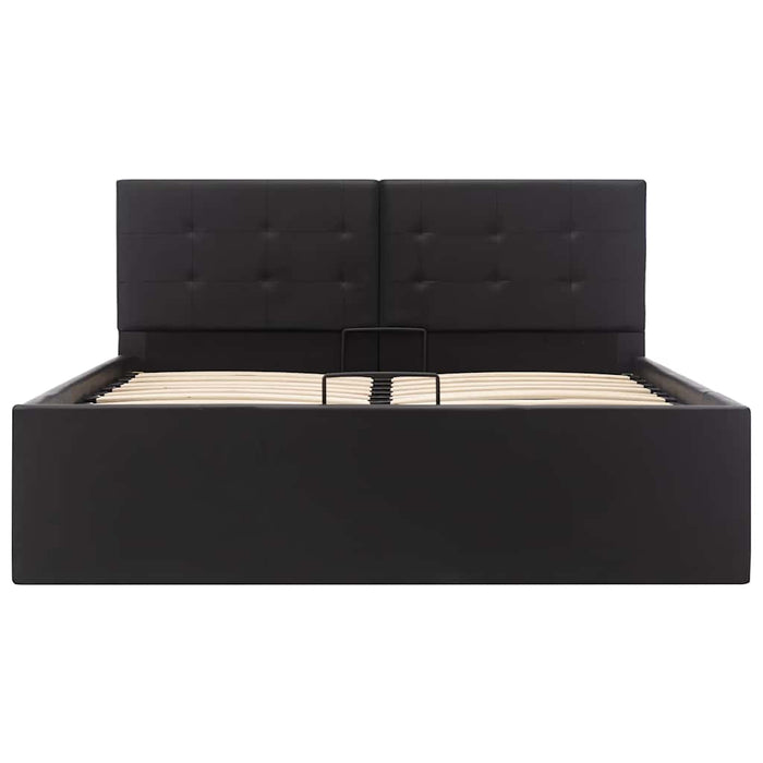 Giroletto con Contenitore Idraulico Nero Similpelle 120x200cm