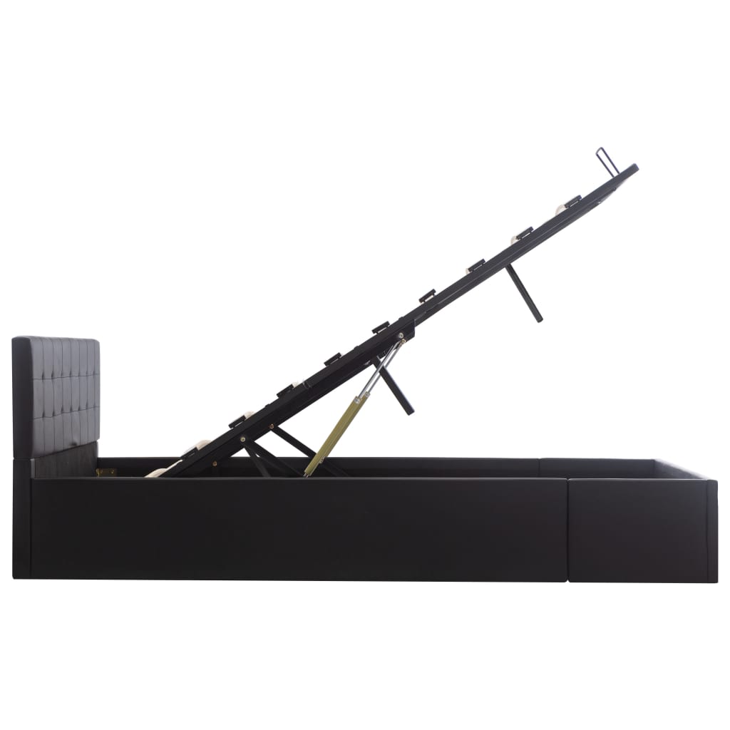 Giroletto con Contenitore Idraulico Nero Similpelle 140x200cm cod mxl 53282