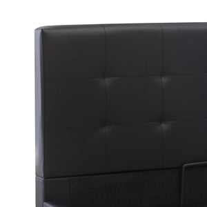 Giroletto con Contenitore-Struttura Letto con contenitore Idraulico Nero Similpelle 140x200cm