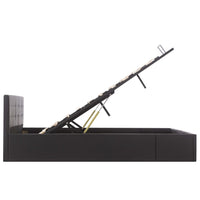 Giroletto con Contenitore-Struttura Letto con contenitore Idraulico Nero Similpelle 160x200 cm