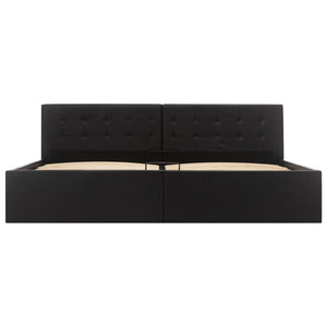 Giroletto con Contenitore-Struttura Letto con contenitore Idraulico Nero Similpelle 180x200cm