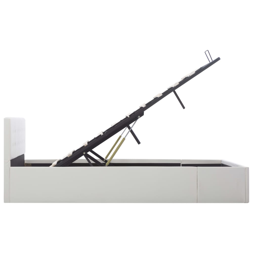 Giroletto con Contenitore Idraulico Bianco Similpelle 140x200cm