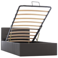 Giroletto con Contenitore-Struttura Letto con contenitore Idraulico Grigio Similpelle 90x200cm