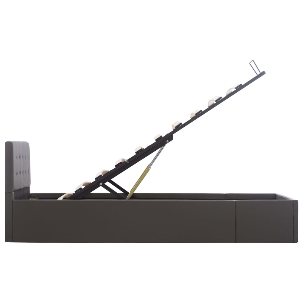 Giroletto con Contenitore Idraulico Grigio Similpelle 100x200cm 285523