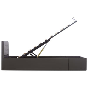 Giroletto con Contenitore Idraulico Grigio Similpelle 100x200cm 285523