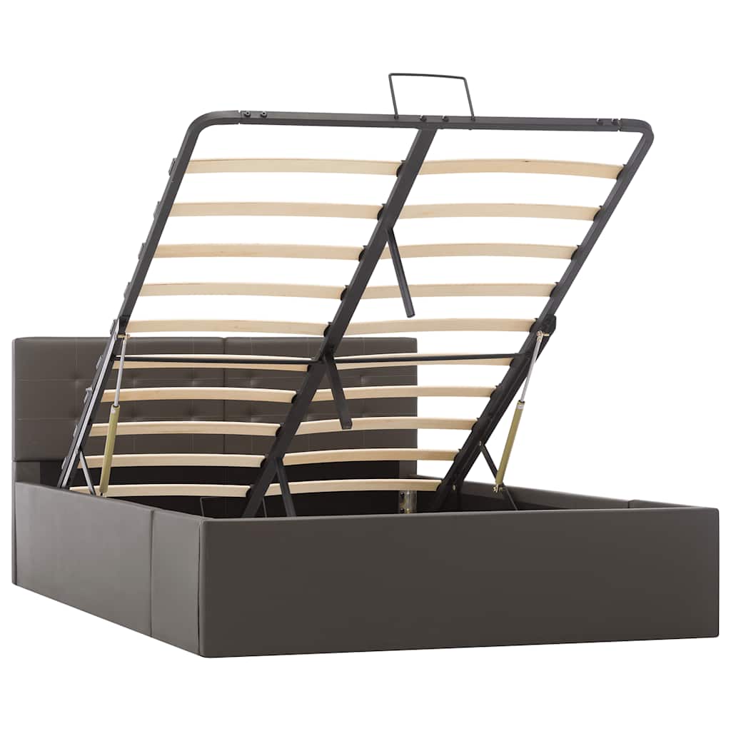 Giroletto con Contenitore Idraulico Grigio Similpelle 120x200cm 285524