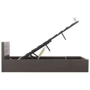 Giroletto con Contenitore Idraulico Grigio Similpelle 120x200cm 285524