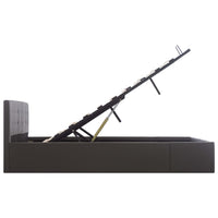 Giroletto con Contenitore Idraulico Grigio Similpelle 160x200cm 285526