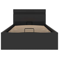 Giroletto Contenitore Idraulico LED Nero Similpelle 90x200 cm 285540