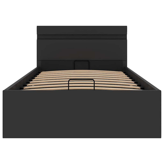 Giroletto Contenitore Idraulico LED Nero Similpelle 90x200 cm 285540