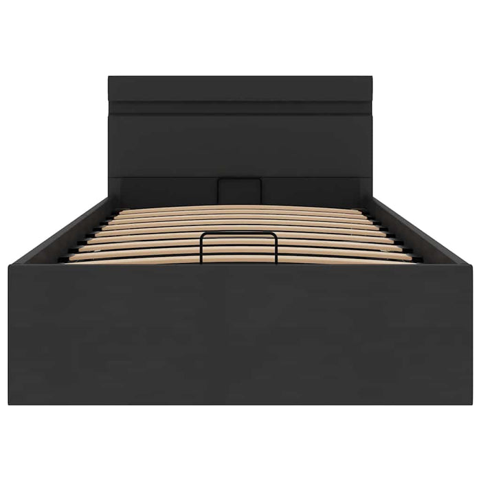 Giroletto Contenitore Idraulico LED Nero Similpelle 100x200 cm 285541