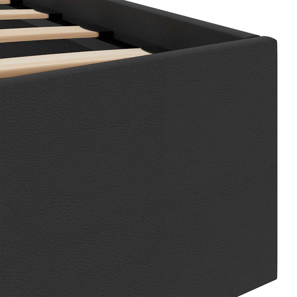 Giroletto Contenitore Idraulico LED Nero Similpelle 160x200 cm