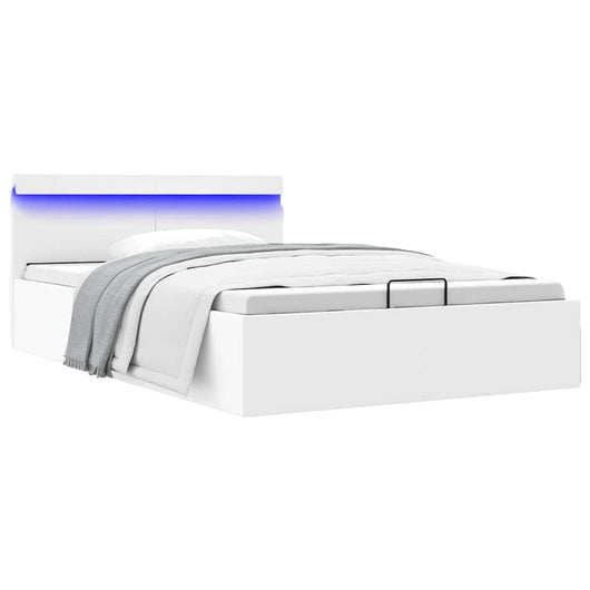 Giroletto Contenitore Idraulico LED Bianco Similpelle 120x200cm 285548