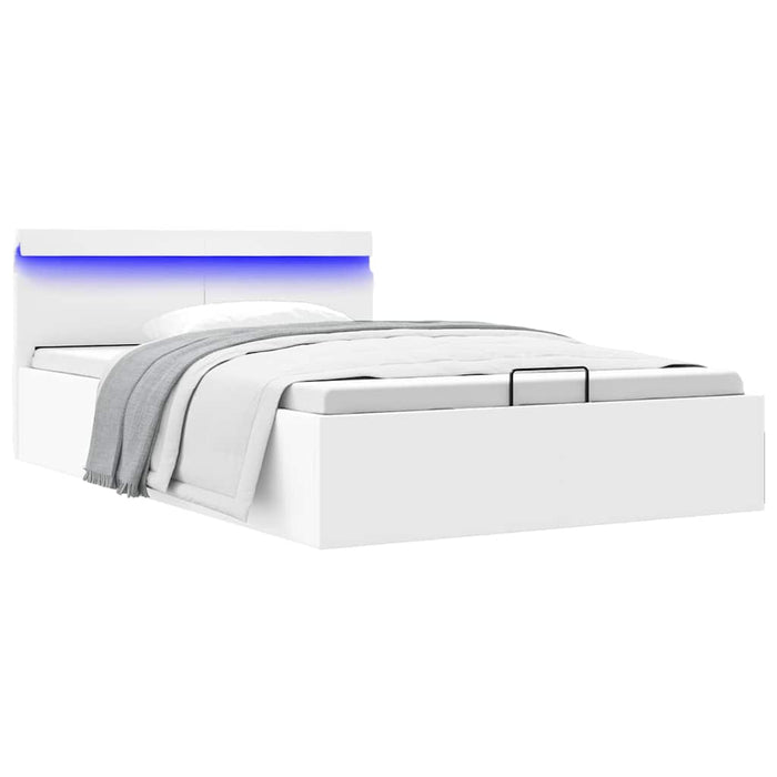 Giroletto Contenitore Idraulico LED Bianco Similpelle 120x200cm 285548